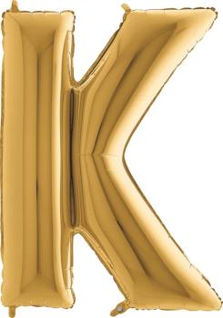 40" Letter K Foil Balloon - Gold Grabo