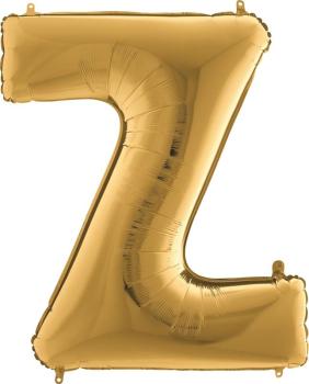 40" Letter Z Foil Balloon - Gold