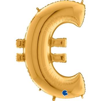 Balão Foil 40" Símbolo Euro - Ouro