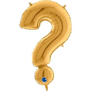 40" Foil Balloon Question Mark Symbol - Gold Grabo