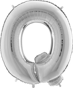 40" Letter Q Foil Balloon - Silver Grabo