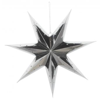 Decorative Star Silver 70cm Tim e Puce