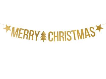 Merry Christmas Gold Wreath PartyDeco