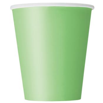 14 vasos de cartón únicos - verde lima Unique