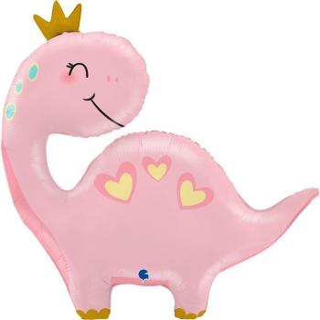 28" Pink Dinosaur Foil Balloon