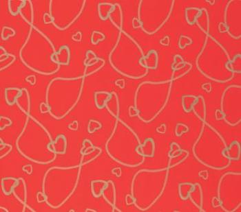 Thread Wrapping Paper Roll with Heart - Red Background XiZ Party Supplies