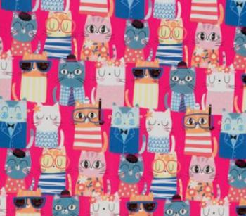 Rollo de papel de regalo Cool Cat - Fondo rosa XiZ Party Supplies