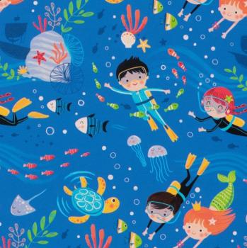 Diver and Mermaid Wrapping Paper Roll