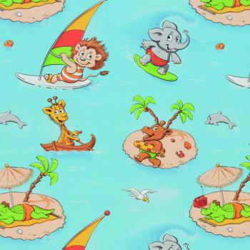 Jungle Animals on the Beach Wrapping Paper Roll XiZ Party Supplies