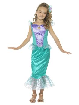 Disfraz de sirena verde de lujo - 10-12 años