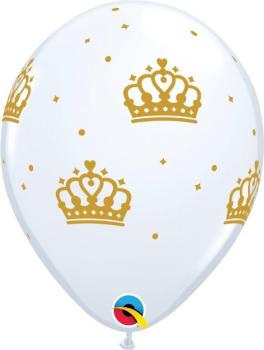 6 Balloons 11" Golden Crowns Qualatex