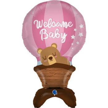 38" Standup Welcome Baby Foil Balloon - Pink Grabo