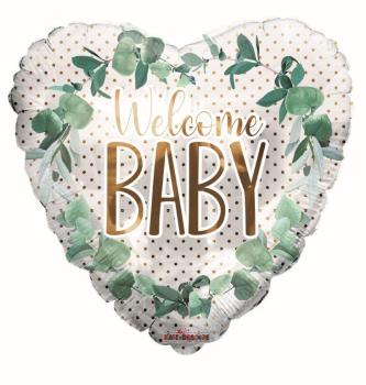 Welcome Baby 18" Heart Foil Balloon Kaleidoscope