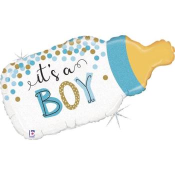 Balão Foil 33" Biberão com Confettis It´s a Boy Grabo