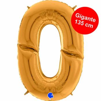 Globo Foil Gigante 64" nº0 - Oro Grabo