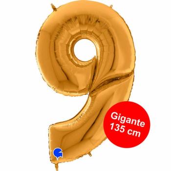 Giant 64" Foil Balloon nº 9 - Gold