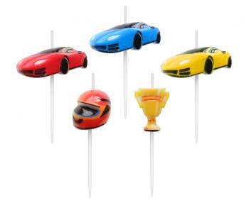 Velas de cumpleaños de carreras de coches