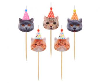 Cats at a Party Birthday Candles
