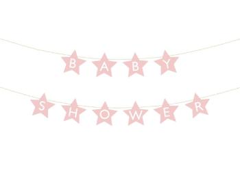 Pink Baby Shower Star Wreath PartyDeco