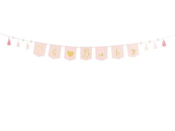 Oh Baby Wreath with Pink Tassels PartyDeco