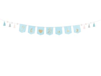 Oh Baby Wreath with Blue Tassels PartyDeco
