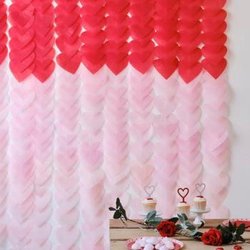 Red and Pink Paper Hearts Curtain GingerRay