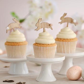 Bunny Wooden CupCake Toppers