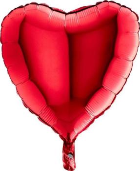 18" Heart Foil Balloon - Grabo Red without packaging