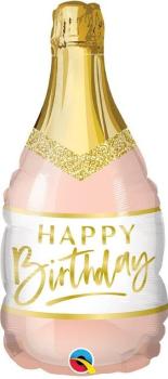 14" Foil Balloon Pink Champagne Bottle Qualatex