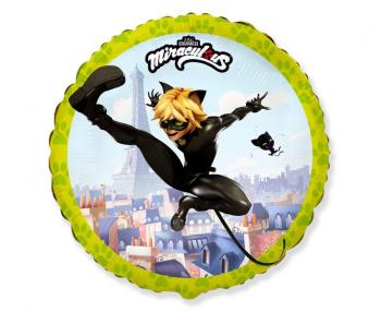 18" Cat Noir Foil Balloon - Ladybug Flexmetal