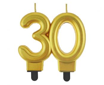 30 Years Metallic Gold Candle