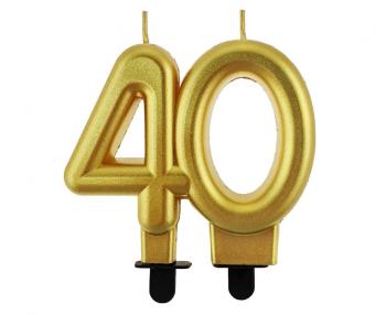 40 Years Metallic Gold Candle XiZ Party Supplies
