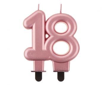 18 Years Rose Gold Metallic Candle XiZ Party Supplies