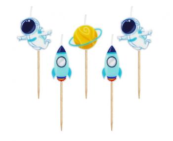 Astronaut and Rocket Birthday Candles