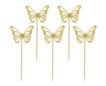 Golden Butterflies CupCake Toppers XiZ Party Supplies