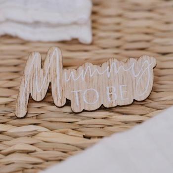 Mummy To Be Wooden Badge GingerRay