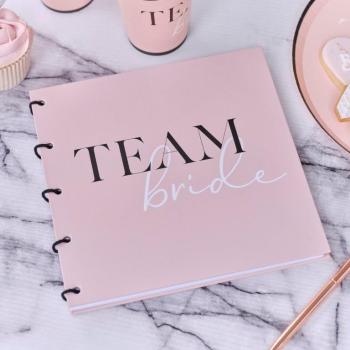 Team Bride Pink and Black Honor Book