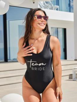 Black Team Bride Swimsuit - Size S