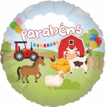 Globo de foil de 18" Felicitaciones animales de granja XiZ Party Supplies