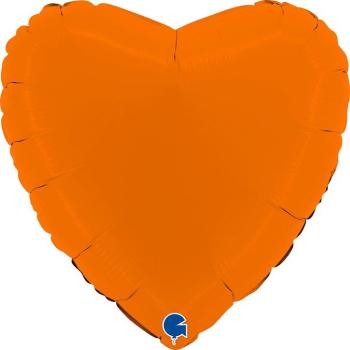 18" Matte Heart Foil Balloon - Orange