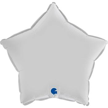 Balão Foil 18" Estrela Satin - Branco
