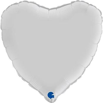 Foil Balloon 18" Satin Heart - White Grabo