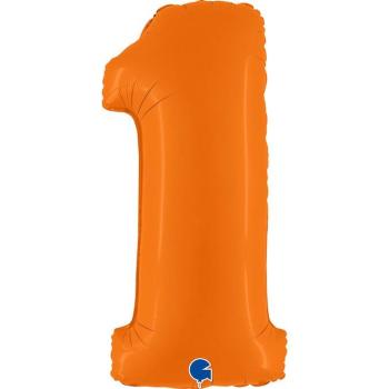 40" Foil Balloon nº 1 - Matte Orange Grabo
