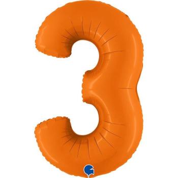 40" Foil Balloon nº 3 - Matte Orange Grabo