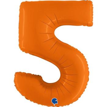 40" Foil Balloon nº 5 - Matte Orange Grabo
