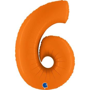 40" Foil Balloon nº 6 - Matte Orange Grabo