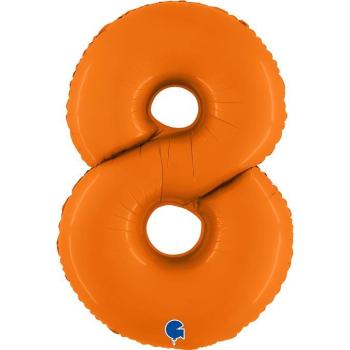 40" Foil Balloon nº 8 - Matte Orange Grabo