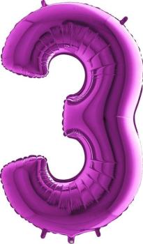 40" Foil Balloon nº 3 - Purple Grabo