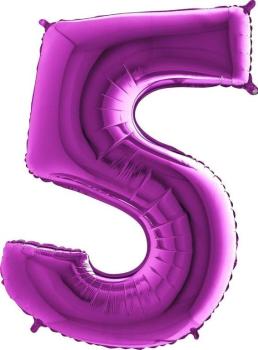 40" Foil Balloon nº 5 - Purple Grabo