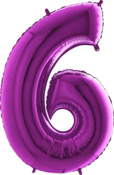40" Foil Balloon nº 6 - Purple Grabo